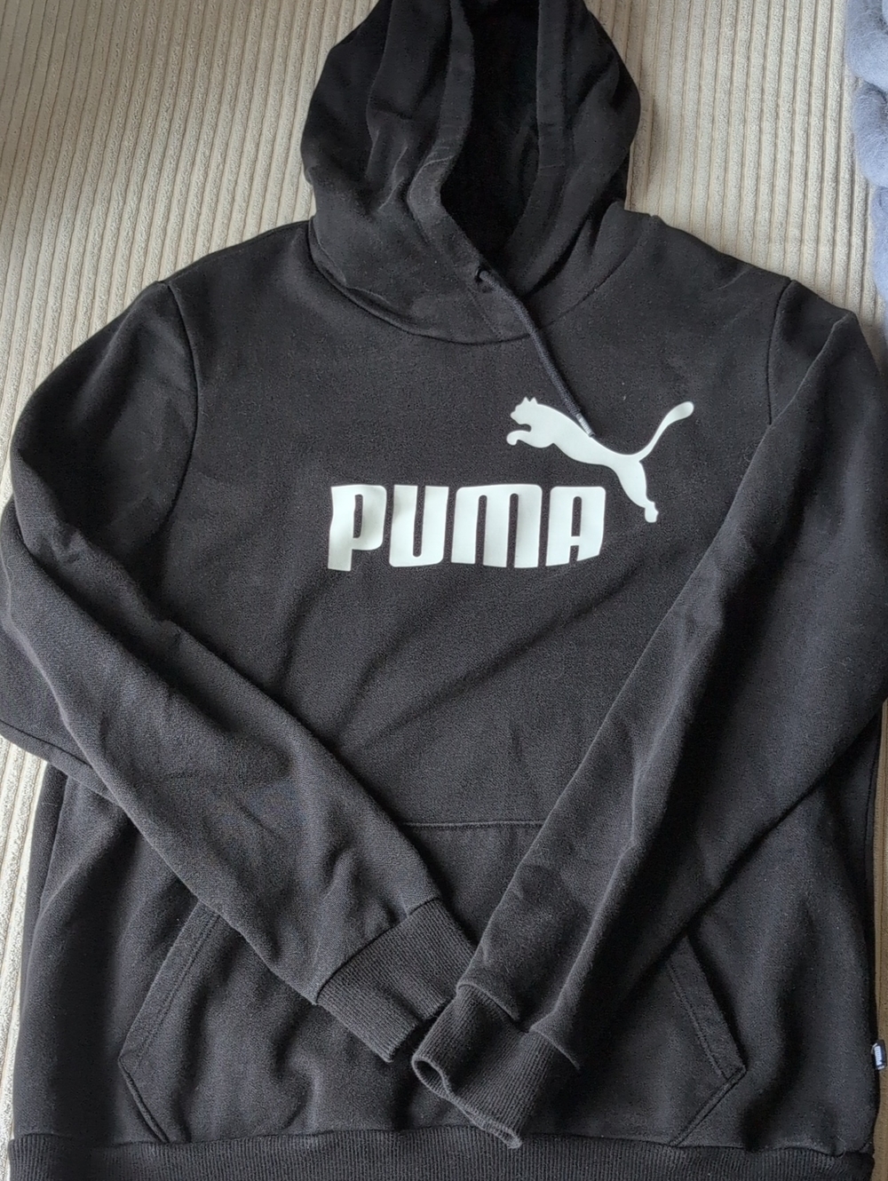 Puma Black Pullover Hoodie with White Logo